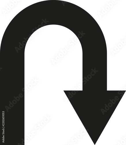 Foto U turn arrow symbol showing direction or reversal