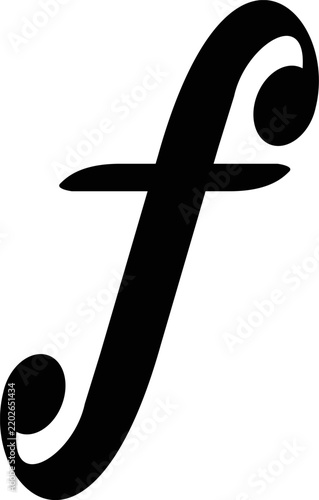 Forte musical notation symbol indicating loudness