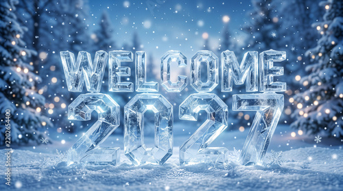 Obraz na płótnie 2027 text effect 4k 
