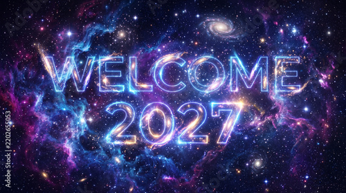 Obraz na płótnie 2027 text effect 4k 
