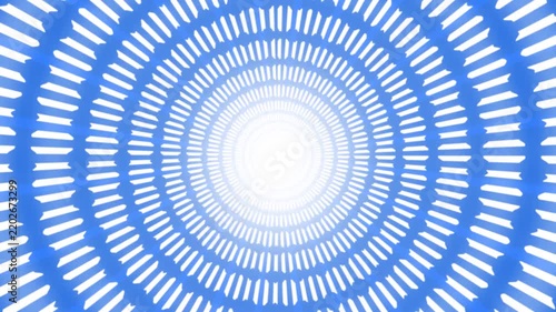 Abstract black and white concentric circle tunnel loop video background.
