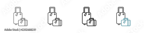 Outline style vacation icon set. Available various sizes