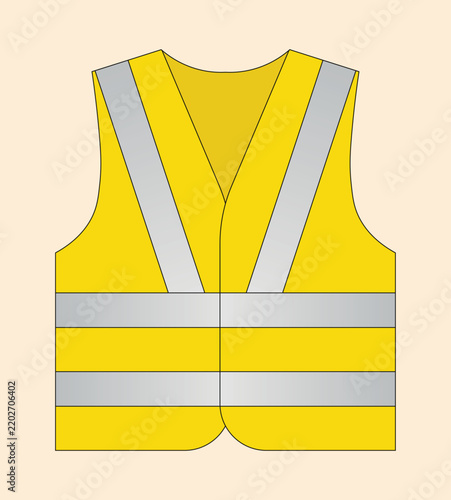 High visibility yellow safety vest with reflective silver strips