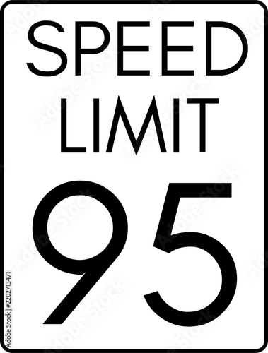 Foto Speed limit 95 mph Sign Vector