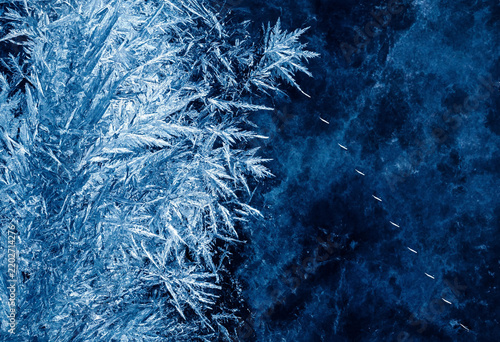 Abstract Ice Blue Frost Crystal Glow Background