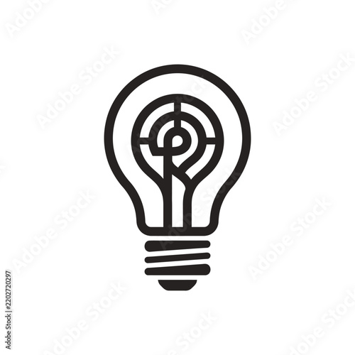 Creative Light Bulb Maze Logo Design