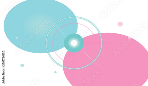 Abstract geometric shapes with glowing center and overlapping circles design