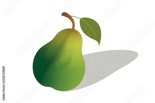 Single Fresh Green Pear Fruit Isolated Stock Asset