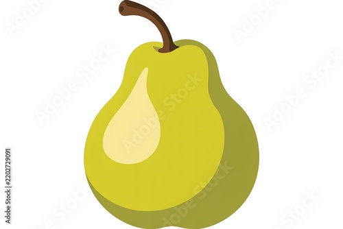 Single Fresh Green Pear Fruit Isolated Stock Asset
