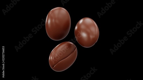 Freshly Roasted Coffee Beans Floating