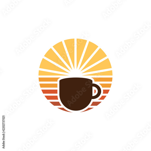 Minimalist coffee cup logo design