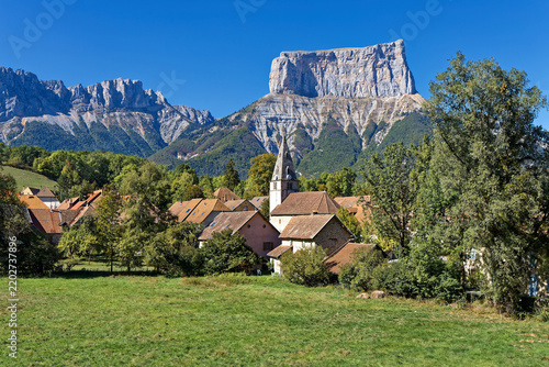 Church of Chichiliane under the Mont-Aiguille