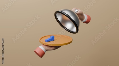 Business growth strategy concept, investment growth, planning and starting corporate business start up aiming objective value development leadership and customer target. Financial growth. 3d animation