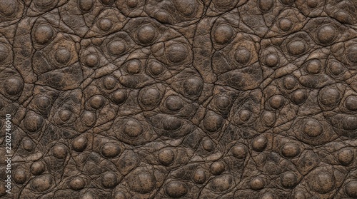 Detailed Close Up Of Textured Brown Animal Leather Surface