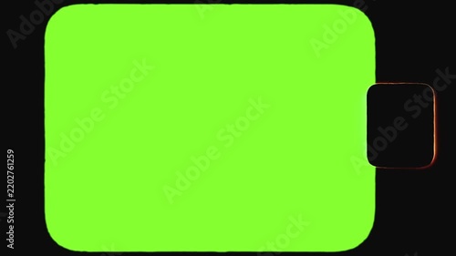 Super 8mm film frame with green screen scrolling vertically
