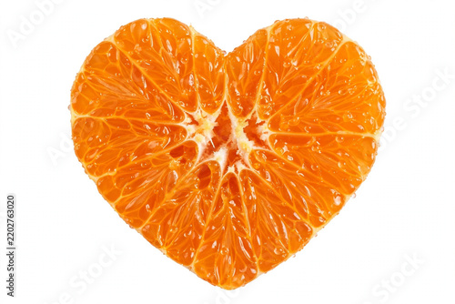 slice of orange in heart shape