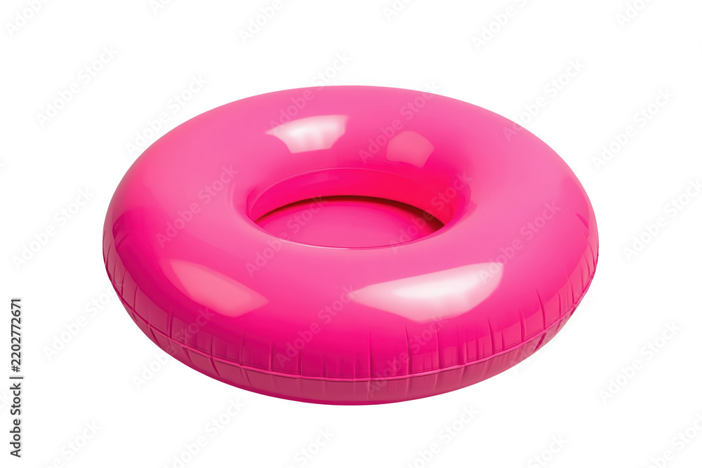 Fototapeta premium Traditional bright pink inflatable pool ring