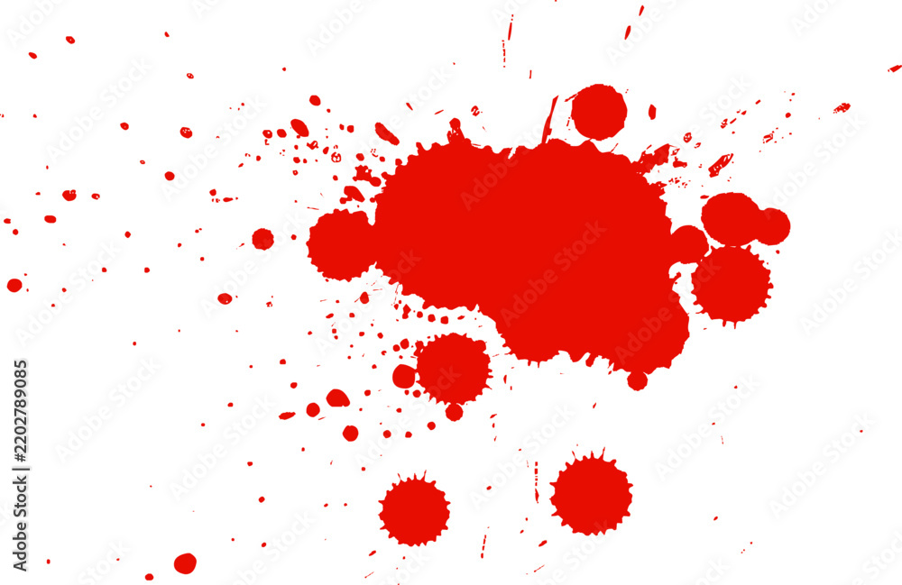 Fototapeta premium red brown ink watercolor brush painting dropped splatter splash grunge style artistic