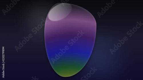 Glowing blue light point shines brilliantly in the center of complete darkness.