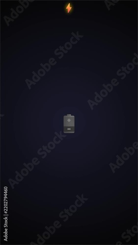 Glowing battery icon with green light on dark background
