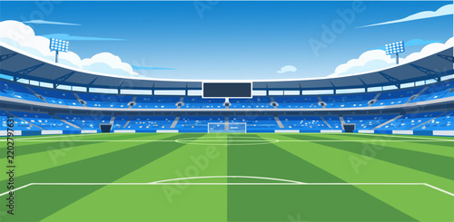 Illustration of football stadium with the clear view