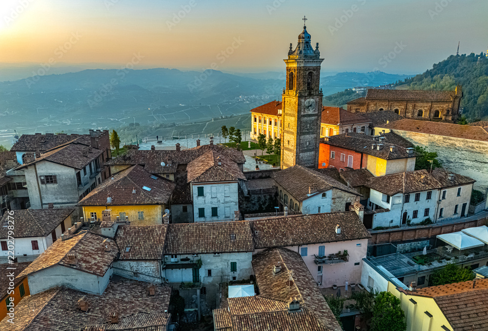 Obraz premium View of La Morra in the Province of Cuneo, Piedmont, Italy