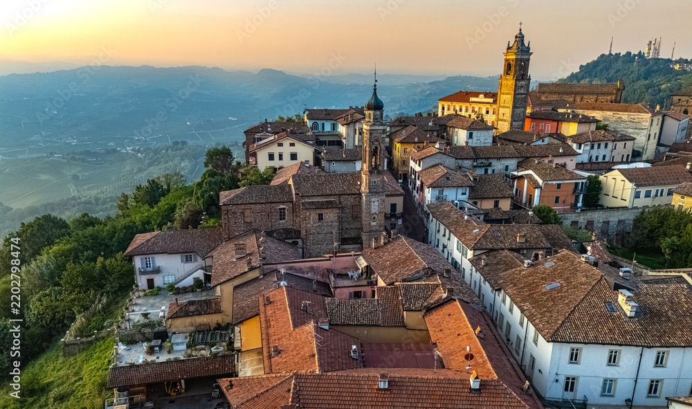 Obraz premium View of La Morra in the Province of Cuneo, Piedmont, Italy