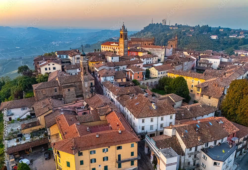 Obraz premium View of La Morra in the Province of Cuneo, Piedmont, Italy