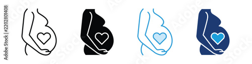 Pregnant Icon Collection With Multiple Styles