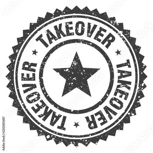 Bild auf Leinwand takeover black grunge round stamp. takeover stamp