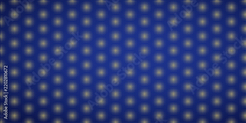Christmas star print background: A continuous pattern of small, bright stars on a deep blue background.