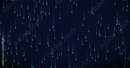 Japanese katakana characters fall slowly in a 4K animation with a violet matrix rain background.