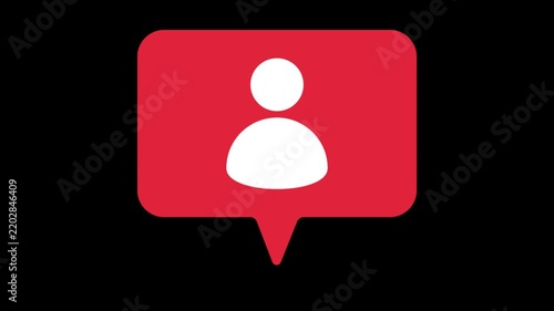 Red Social Media Follower Notification Icon For Follower Growth And Engagement