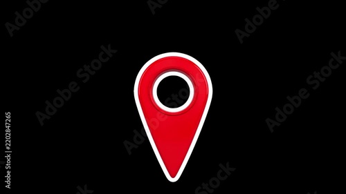 Red 3D Location Map Pin Pointer For GPS And Navigation