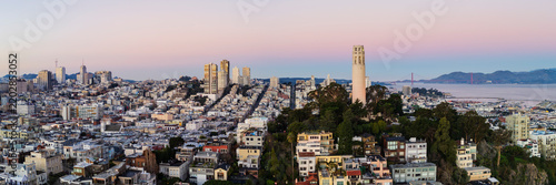 Telegraph Hill with coit tower overlooking San Francisco