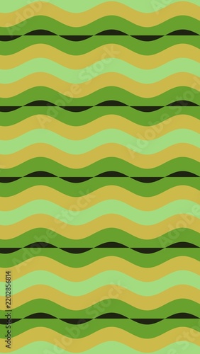 Harmonious seamless 70s wavy stripe pattern in yellow
