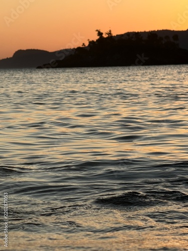 Beautiful sunset at Julião Beach in Ilhabela, Brazil.