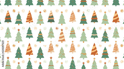 Template Element christmas Christmas tree pattern and decoration with simple shape flat design