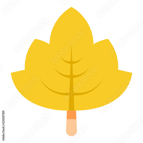 yellow viburnum leaf flat icon