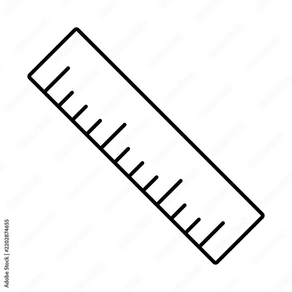 Fototapeta premium Ruler Icon, Precision Measurement Tool, Accurate Length Measurement, School Measuring Instrument, Professional Design Ruler, Geometry Learning Tool