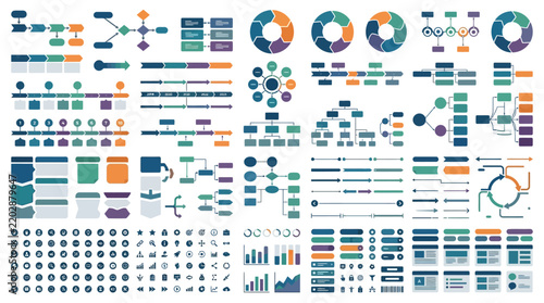 Comprehensive infographic elements and data visualization UI kit.