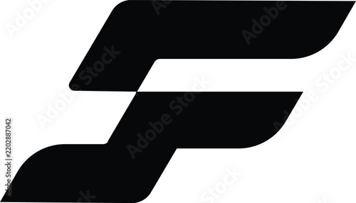 abstract f letter logo, black color design