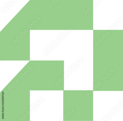 abstract FP letter monogram logo, mint green color design