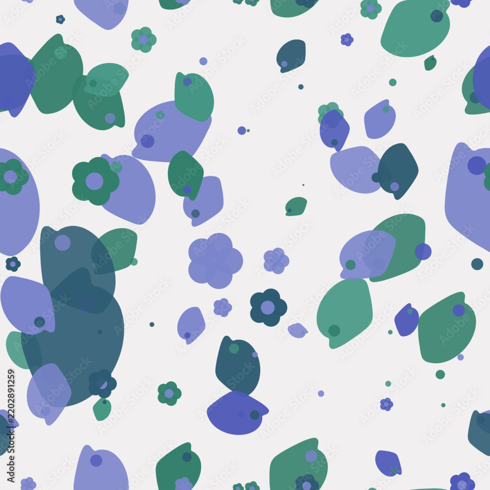 Fototapeta premium Quiet luxury seamless jewel tone paisley print in muted cyan