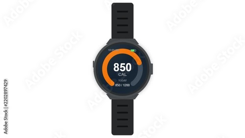 Modern Black Smartwatch Featuring Digital Calorie Counter for Fitness and Health Tracking
