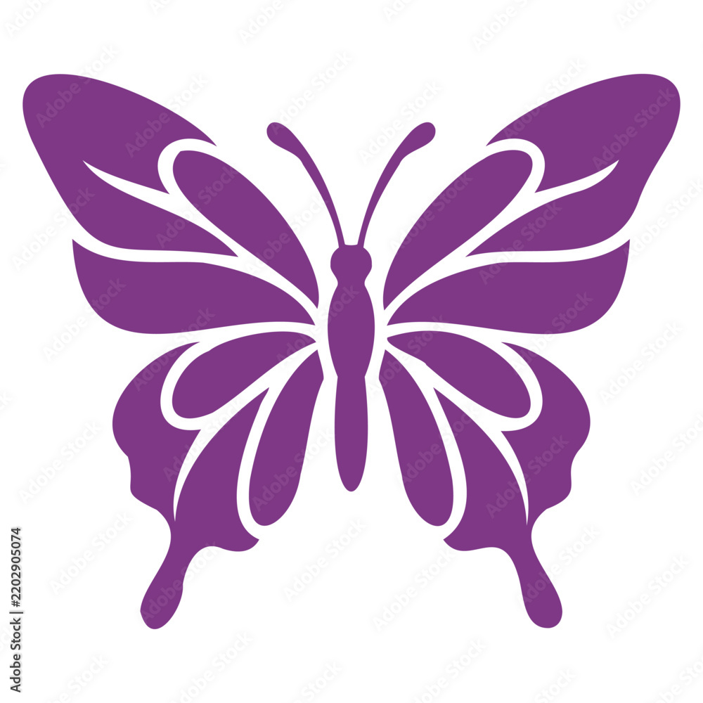 Fototapeta premium Elegant Purple Butterfly With Decorative Wing Patterns