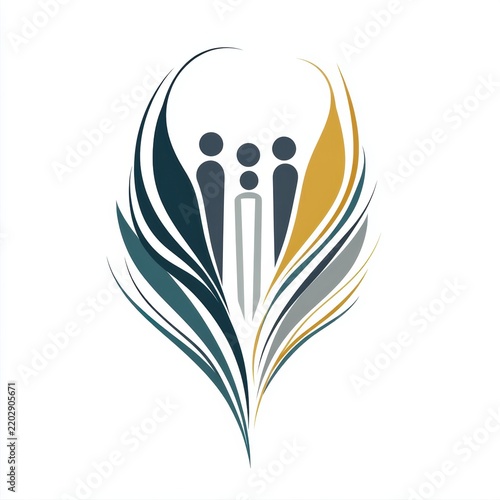 Feather family people community logo icon
