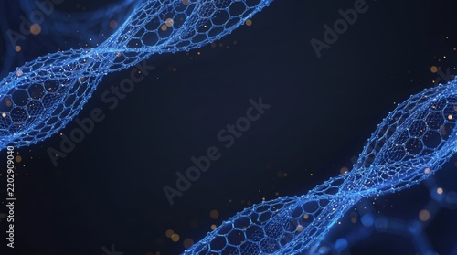 Blue nanotechnology background. Molecular structure. Future science concept.