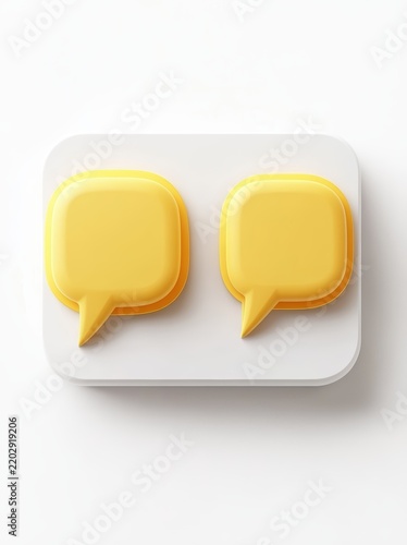 Minimalist chat speech bubbles icon mockup
