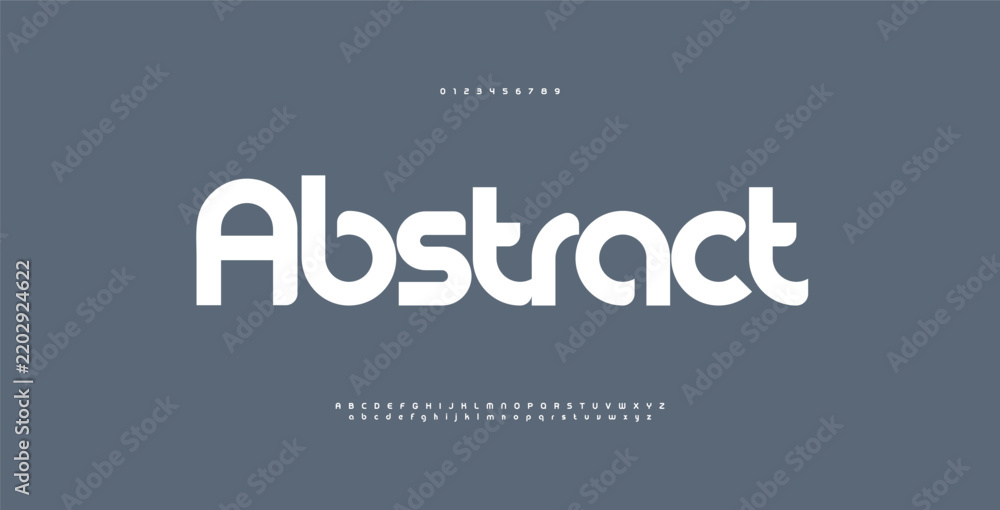 Obraz premium Modern Font Logo Alphabet Geometric Letter Set Creative Typography, Tech Sport Game Typographic Design for Poster Headline, Digital Futuristic Logotype, Sans Serif Fonts. Vector Typeface